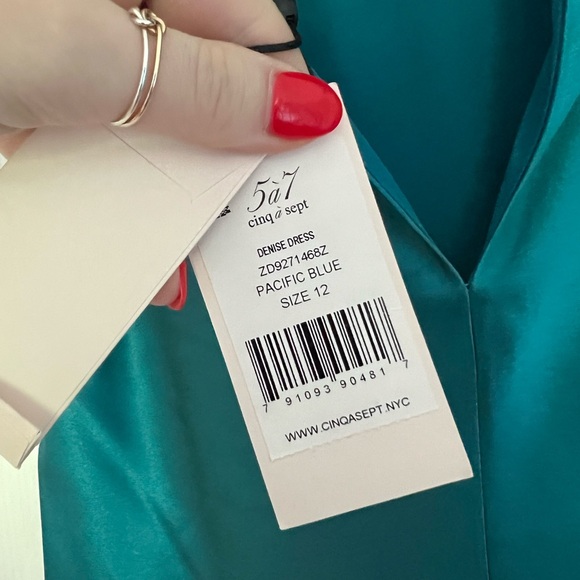 NWT Cinq a sept Denise dress - turquoise, size 12 - Picture 3 of 6